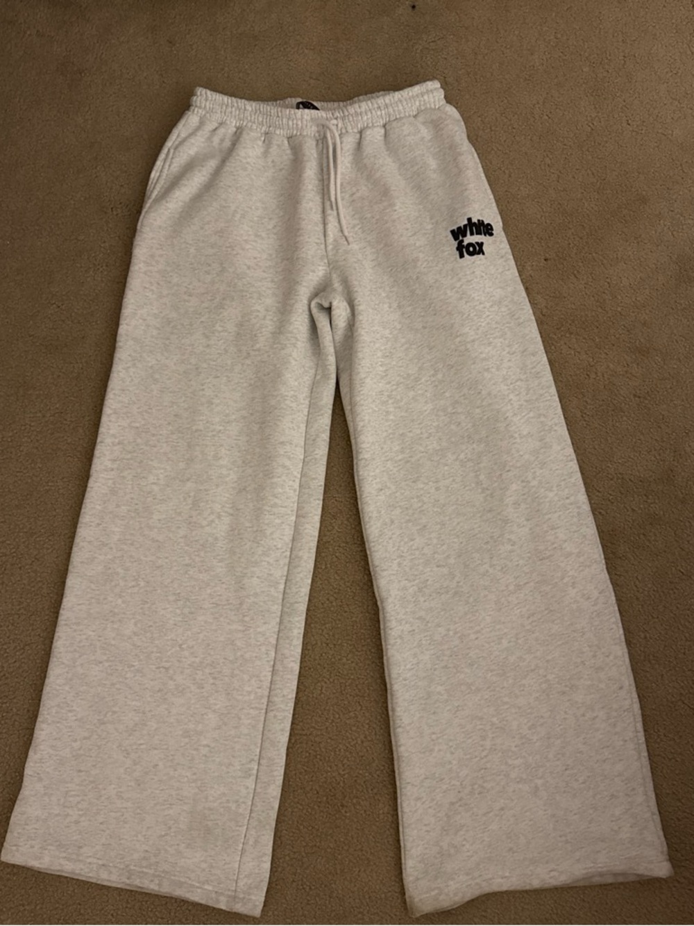 White Fox Boutique Light Gray Wide Leg Sweatpants